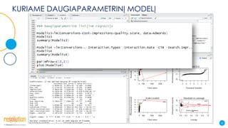 KURIAME DAUGIAPARAMETRINĮ MODELĮ
22
 