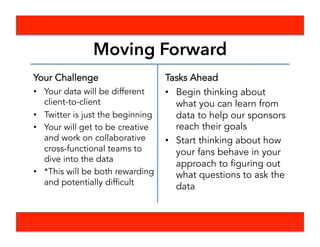 Most Basic Steps
Determine Goals Capture Data Curate Data
Merge Datasets
and Bring Together
Methodologies if
Necessary
Additional Data
Processing to
Usable Form
Deliver Insight to
the Client
 