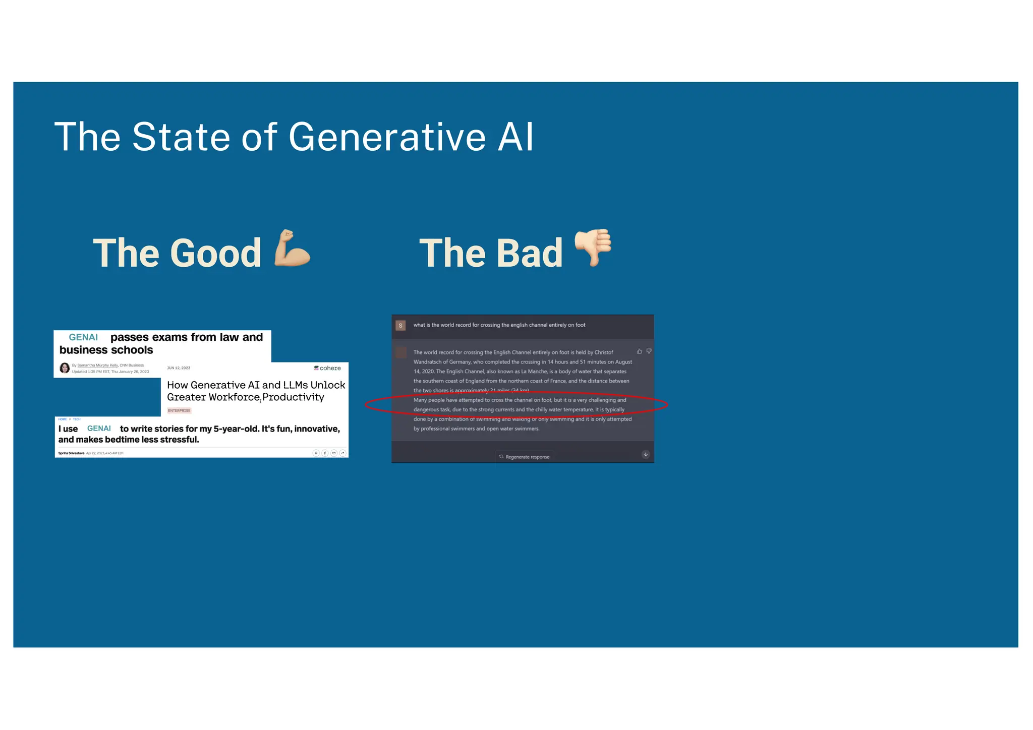 GENAI
GENAI
The Good 💪
The State of Generative AI
The Bad 👎
 