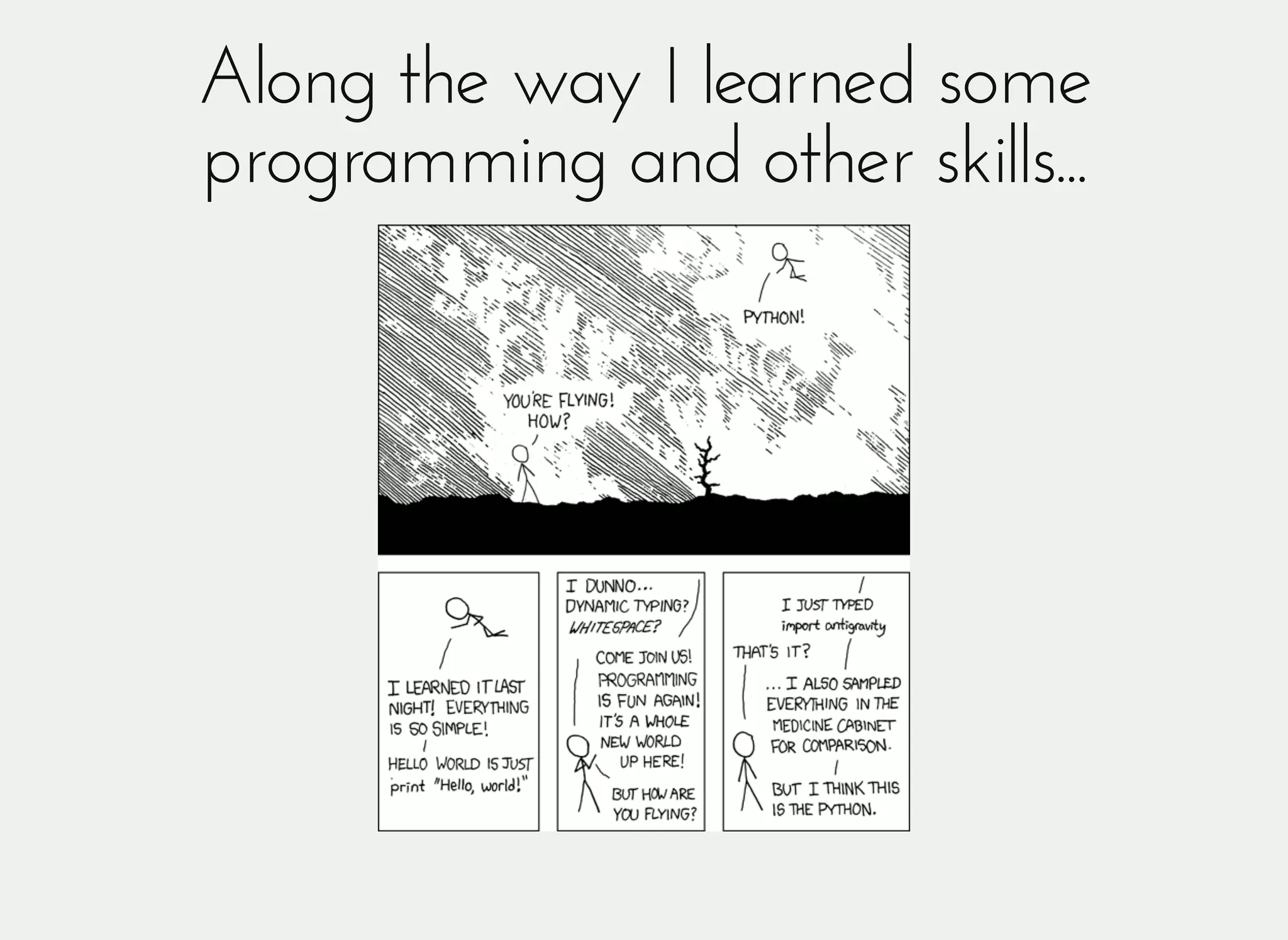 Along the way I learned someAlong the way I learned some
programming and other skills...programming and other skills...
 