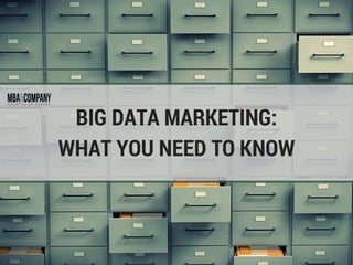 BIG DATA MARKETING:
WHAT YOU NEED TO KNOW
 