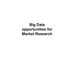 Big Data
opportunities for
Market Research
 