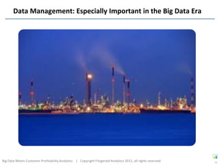 Data Management: Especially Important in the Big Data Era




Big Data Meets Customer Profitability Analytics | Copyright Fitzgerald Analytics 2012, all rights reserved   15
 