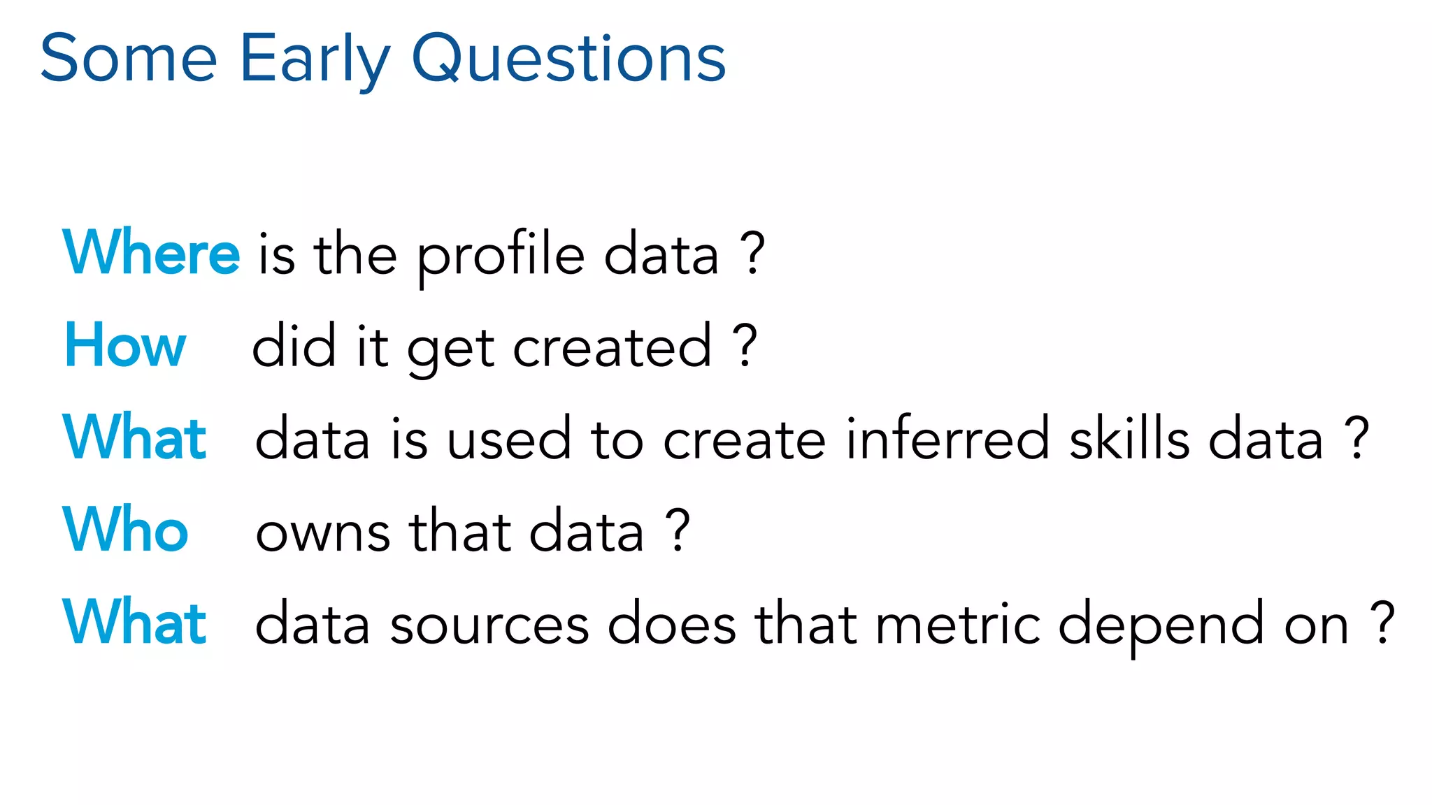 Some Early Questions
 