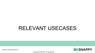 SnappyData Confidential – Do Not Distribute
RELEVANT USECASES
www.snappydata.io
 