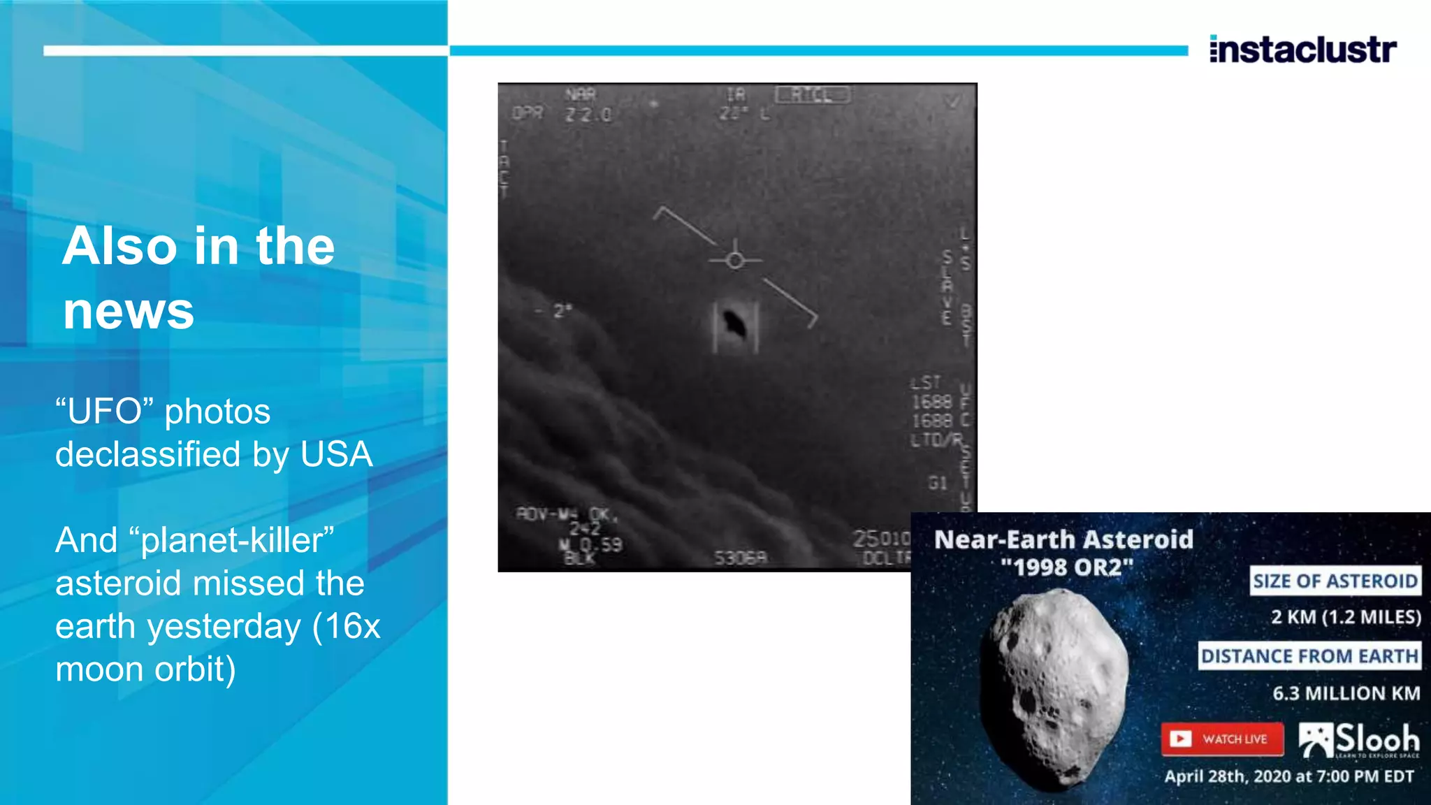 Also in the news “UFO” photos declassified by USA And “planet-killer” asteroid missed the earth yesterday (16x moon orbit) Uncle Ron’s social distancing 3000 invention 