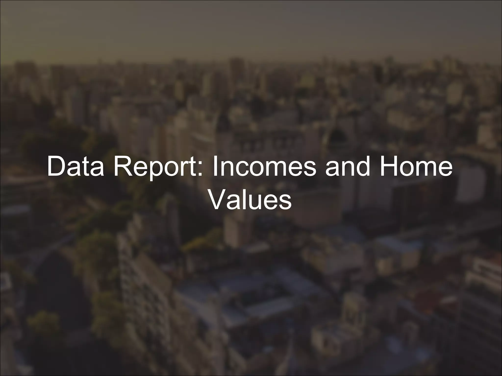 Data Report: Incomes and Home
Values
 