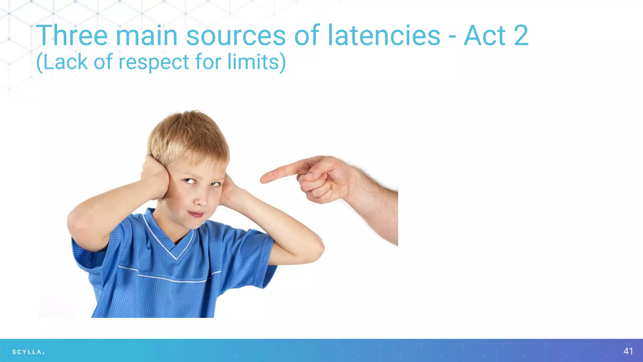 Three main sources of latencies - Act 2
(Lack of respect for limits)
41
 