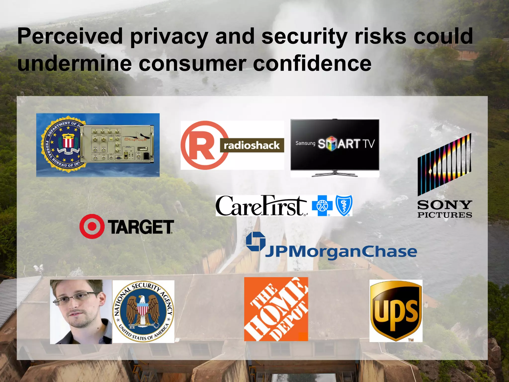 Perceived privacy and security risks could
undermine consumer confidence
 