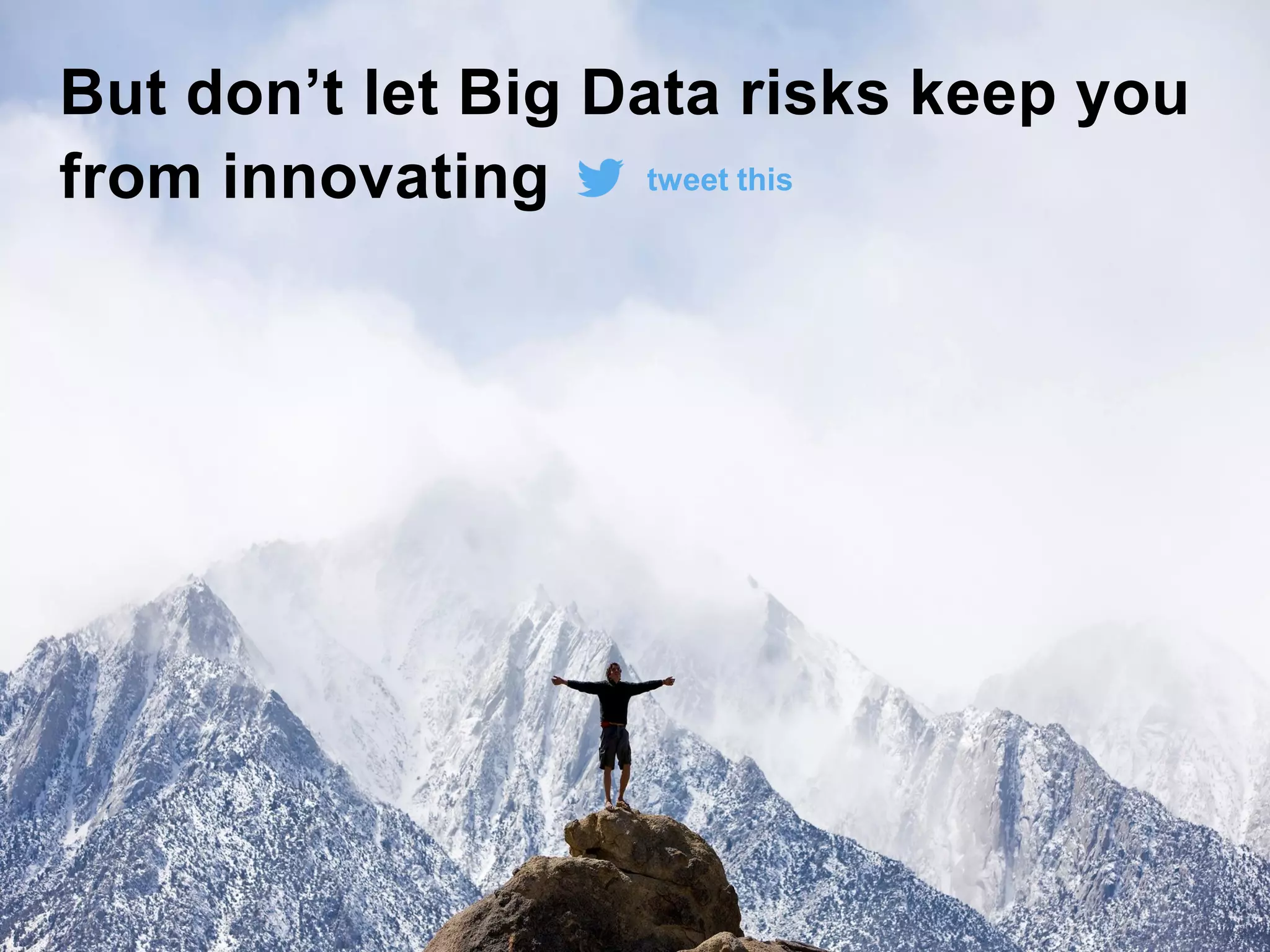 But don’t let Big Data risks keep you
from innovating tweet this
 
