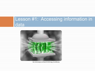 Lesson #1: Accessing information in 
data 
http://siliconangle.com/files/2010/09/image_thumb69.png 
 