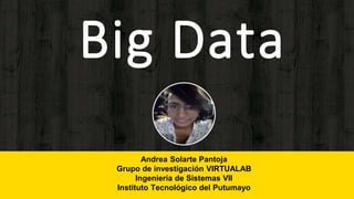 Andrea Solarte Pantoja
Grupo de investigación VIRTUALAB
Ingeniería de Sistemas VII
Instituto Tecnológico del Putumayo
Big Data
 