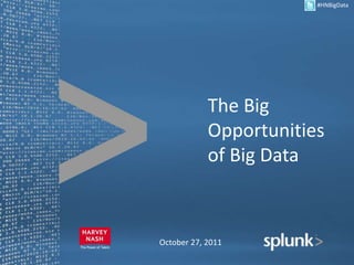 #HNBigData




            The Big
            Opportunities
            of Big Data



October 27, 2011
 