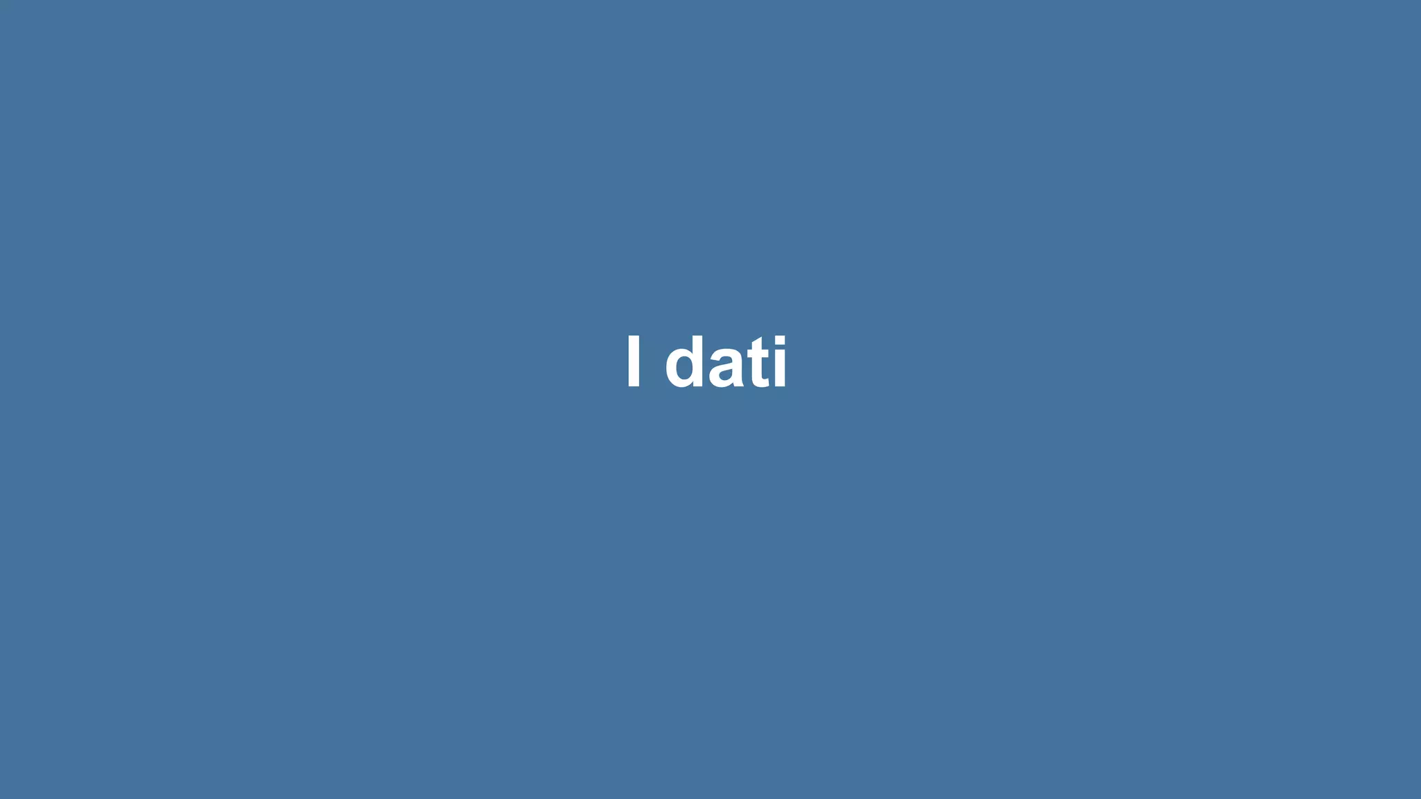 I dati
 