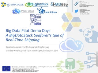Big Data Pilot Demo Days
A BigDataStack Seafarer’s tale of
Real-Time Shipping
Despina Kopanaki (Forth) dkopanaki@ics.forth.gr
Marieke Willems (Trust-IT) m.willems@trust-itservices.com
 