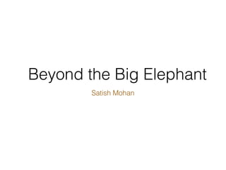 Beyond the Big Elephant
Satish Mohan
 
