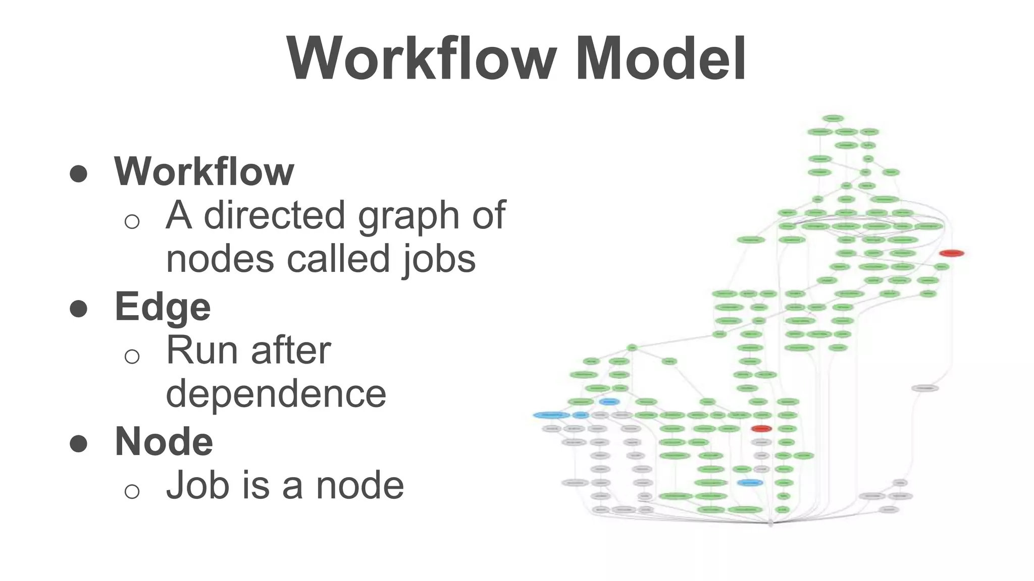 Confidentia
l
● Workflow
o A directed graph of
nodes called jobs
● Edge
o Run after
dependence
● Node
o Job is a node
Workflow Model
 