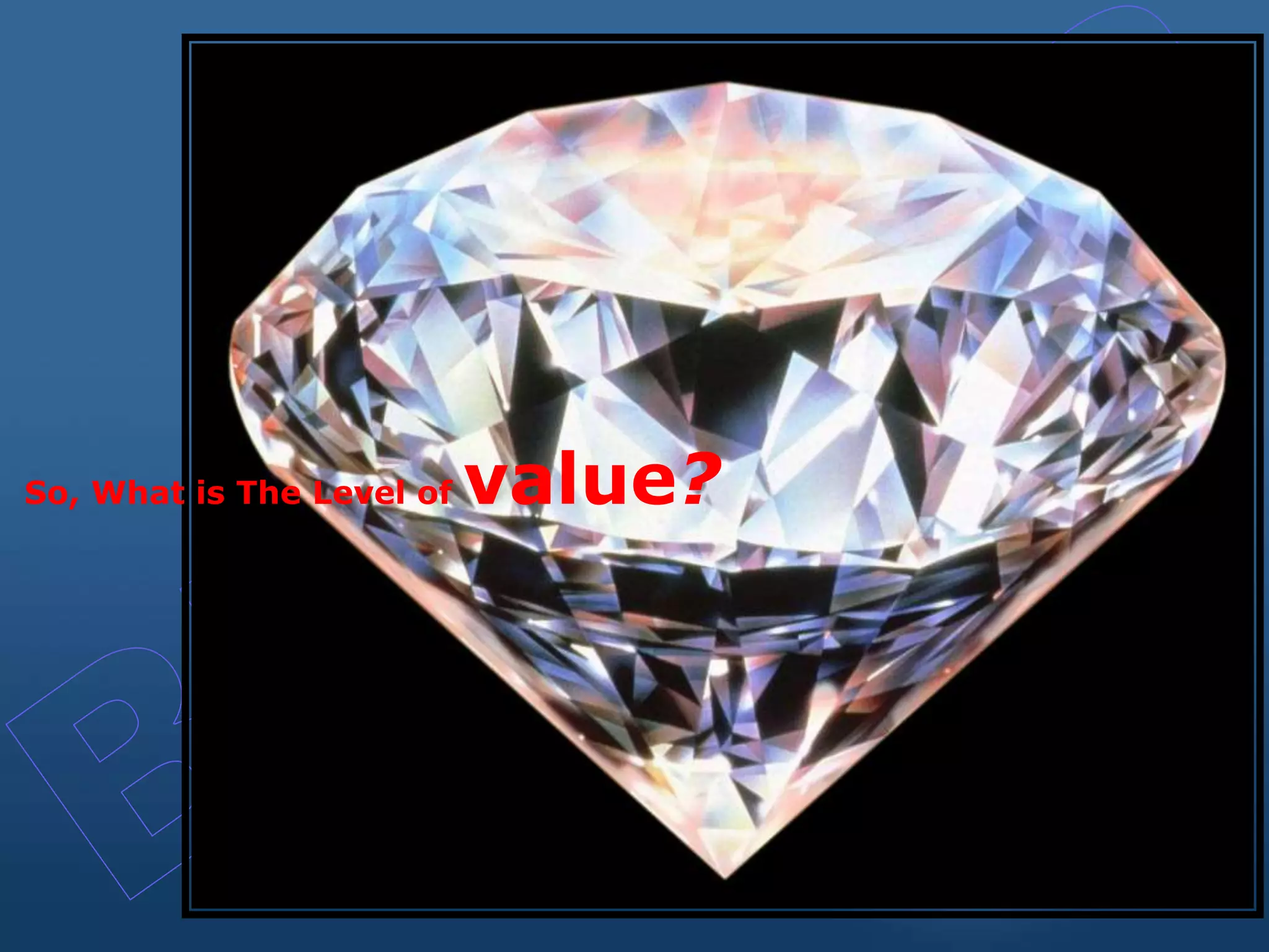 So, What is The Level of value?
 