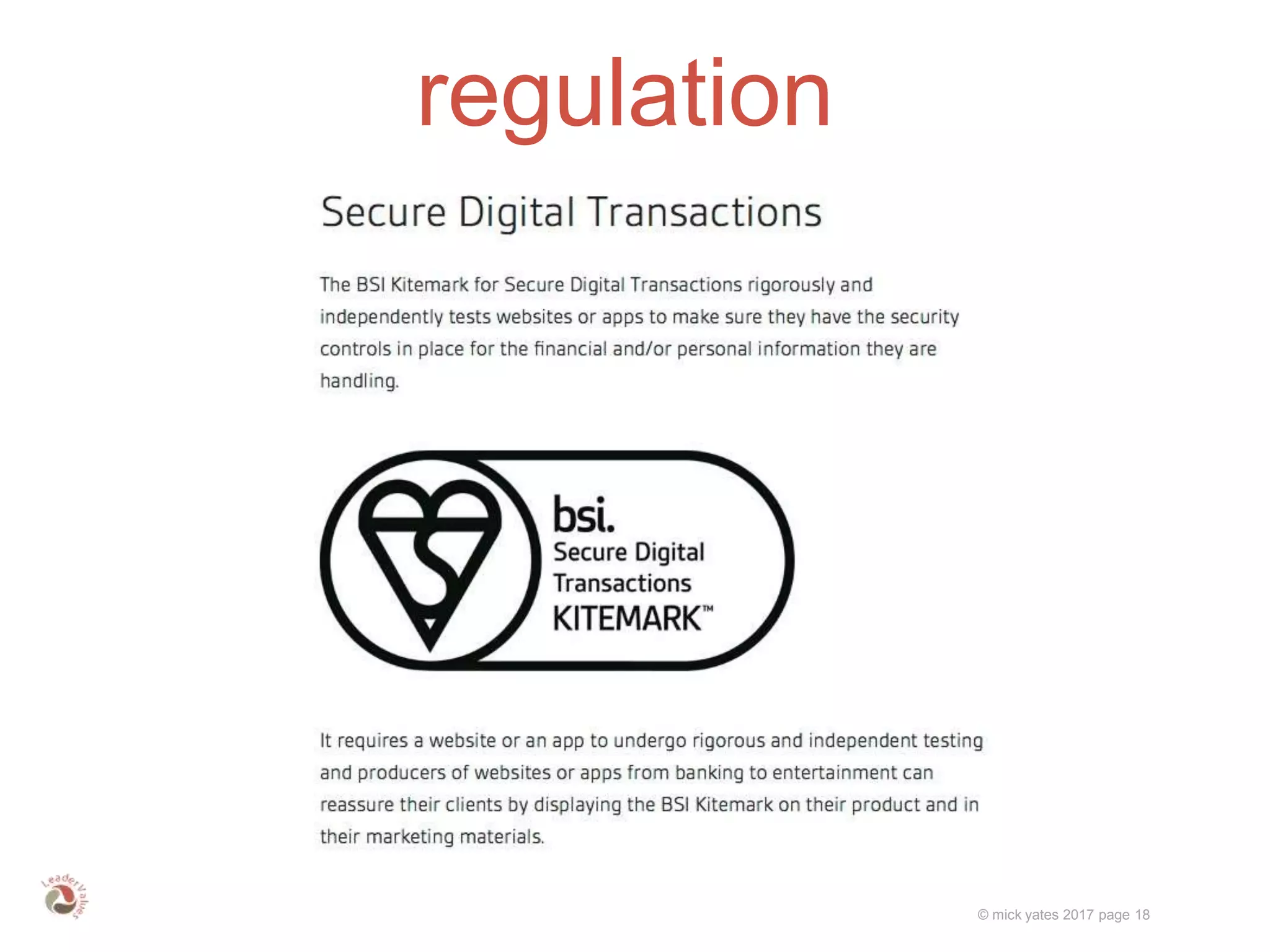 © mick yates 2017 page 18
regulation
 