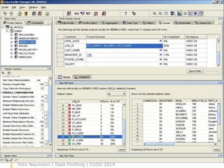 Oracle Data Profiling and Quality
Control Center
Felix Naumann | Data Profiling | CUSO 2014
62
 