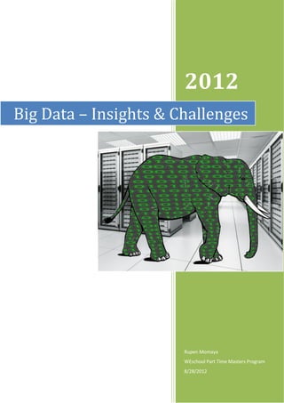 2012
Big Data – Insights & Challenges




                       Rupen Momaya
                       WEschool Part Time Masters Program
                       8/28/2012

                                                     1
 