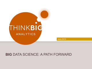 June 2013
BIG DATA SCIENCE: A PATH FORWARD
 