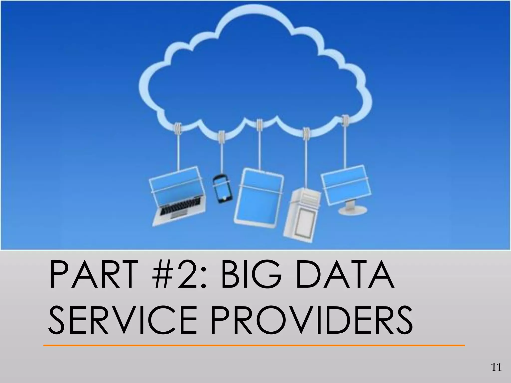 PART #2: BIG DATA
SERVICE PROVIDERS
11

 