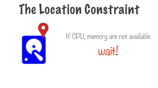 If CPU, memory are not available
wait!
The Location Constraint
 