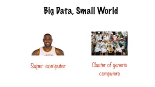 Big Data, Small World
Super-computer Cluster of generic
computers
 