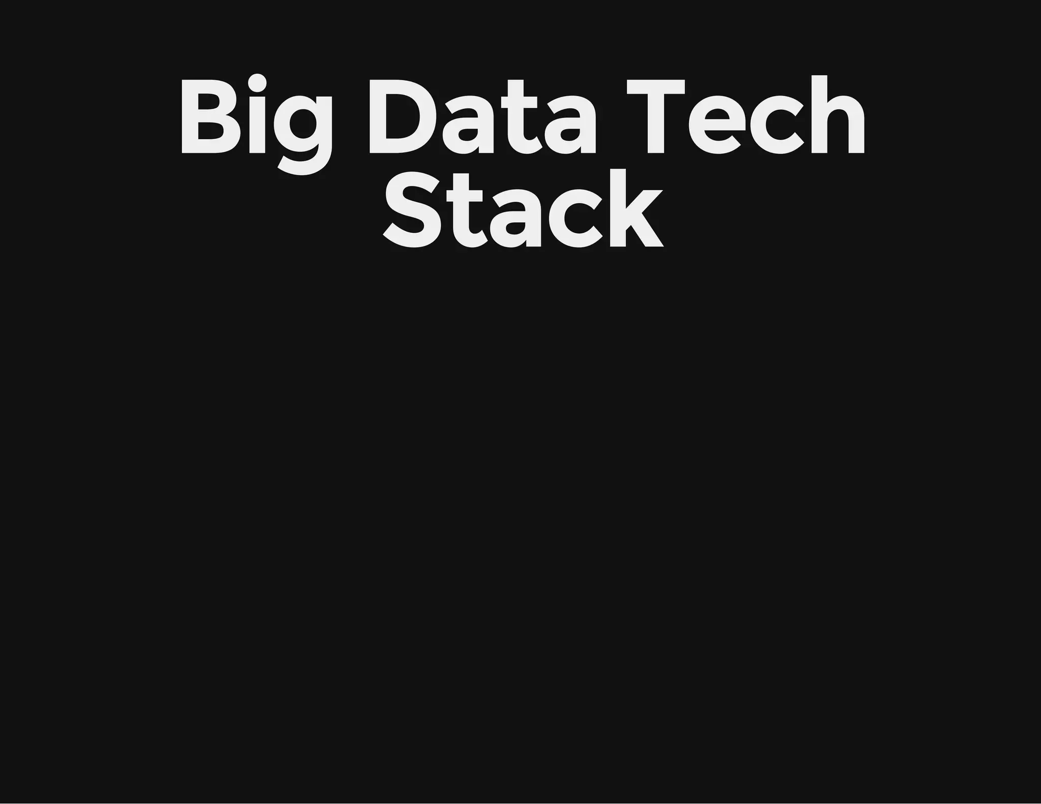 Big Data Tech
Stack
 