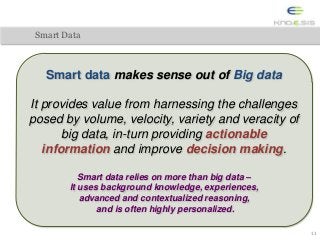 Transforming Big Data into Smart Data: Deriving Value via harnessing Volume, Variety and Velocity using semantics and Semantic Web