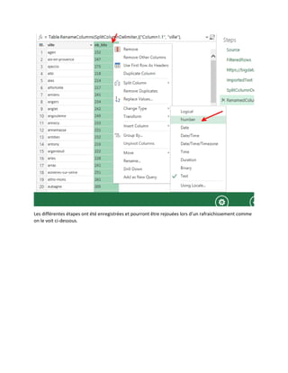 Les différentes étapes ont été enregistrées et pourront être rejouées lors d’un rafraichissement comme
on le voit ci-dessous.

 