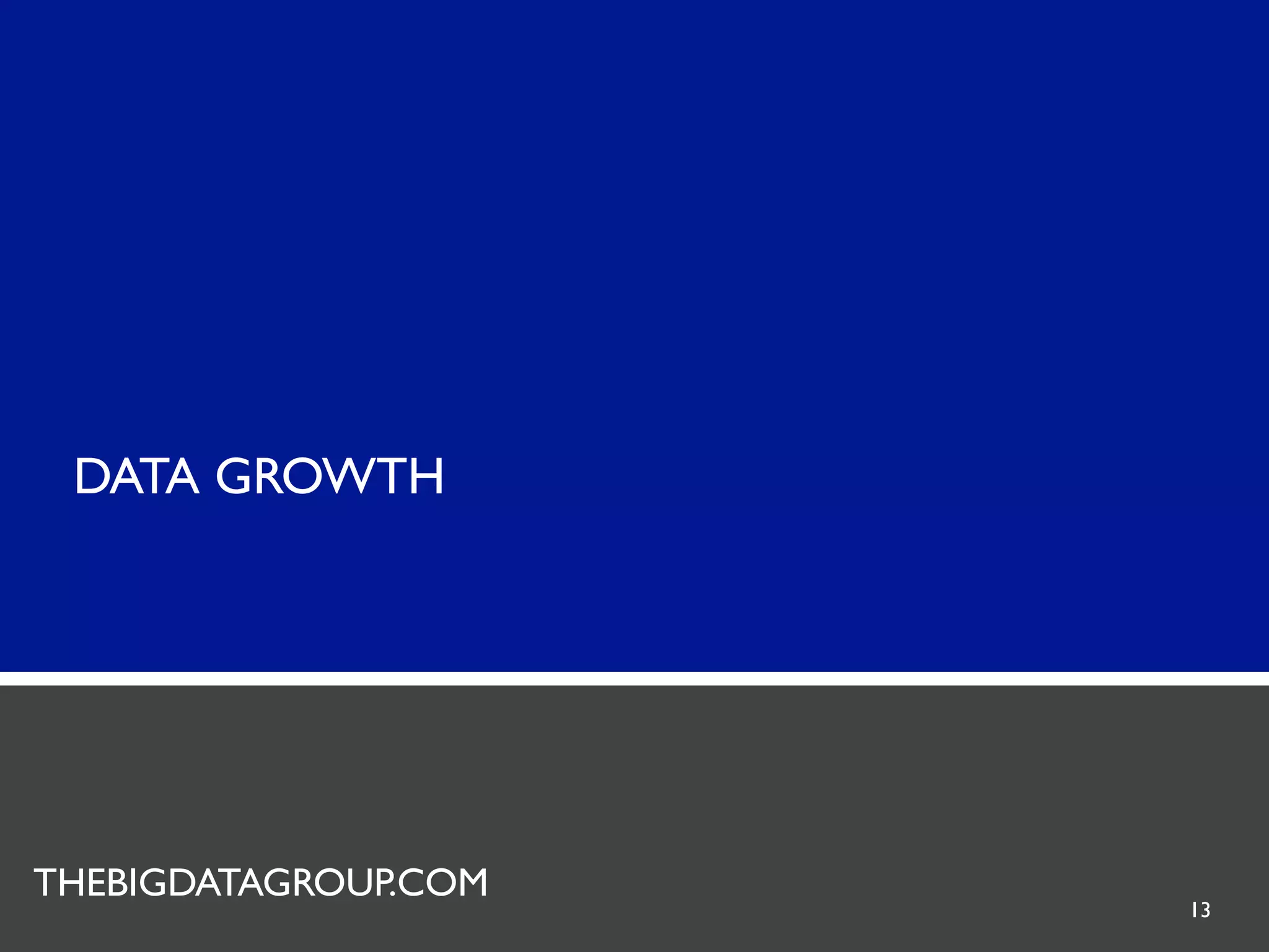 DATA GROWTH




 METADATA GROUP
THEBIGDATAGROUP.COM
                      13
 