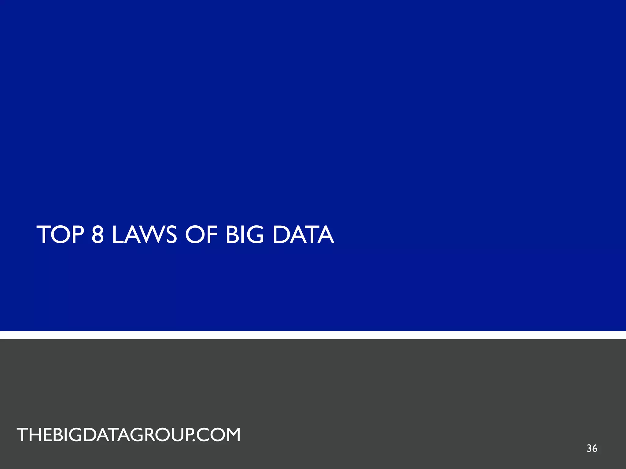 TOP 8 LAWS OF BIG DATA




 METADATA GROUP
THEBIGDATAGROUP.COM
                          36
 
