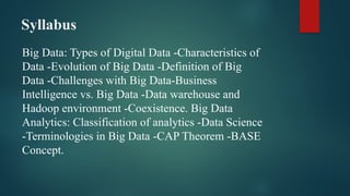 Bitul Dada Introduction to big data and its technologies | PPTX