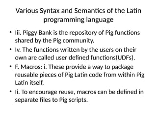Applications on big data using pig, hive, and Hbase | PPTX