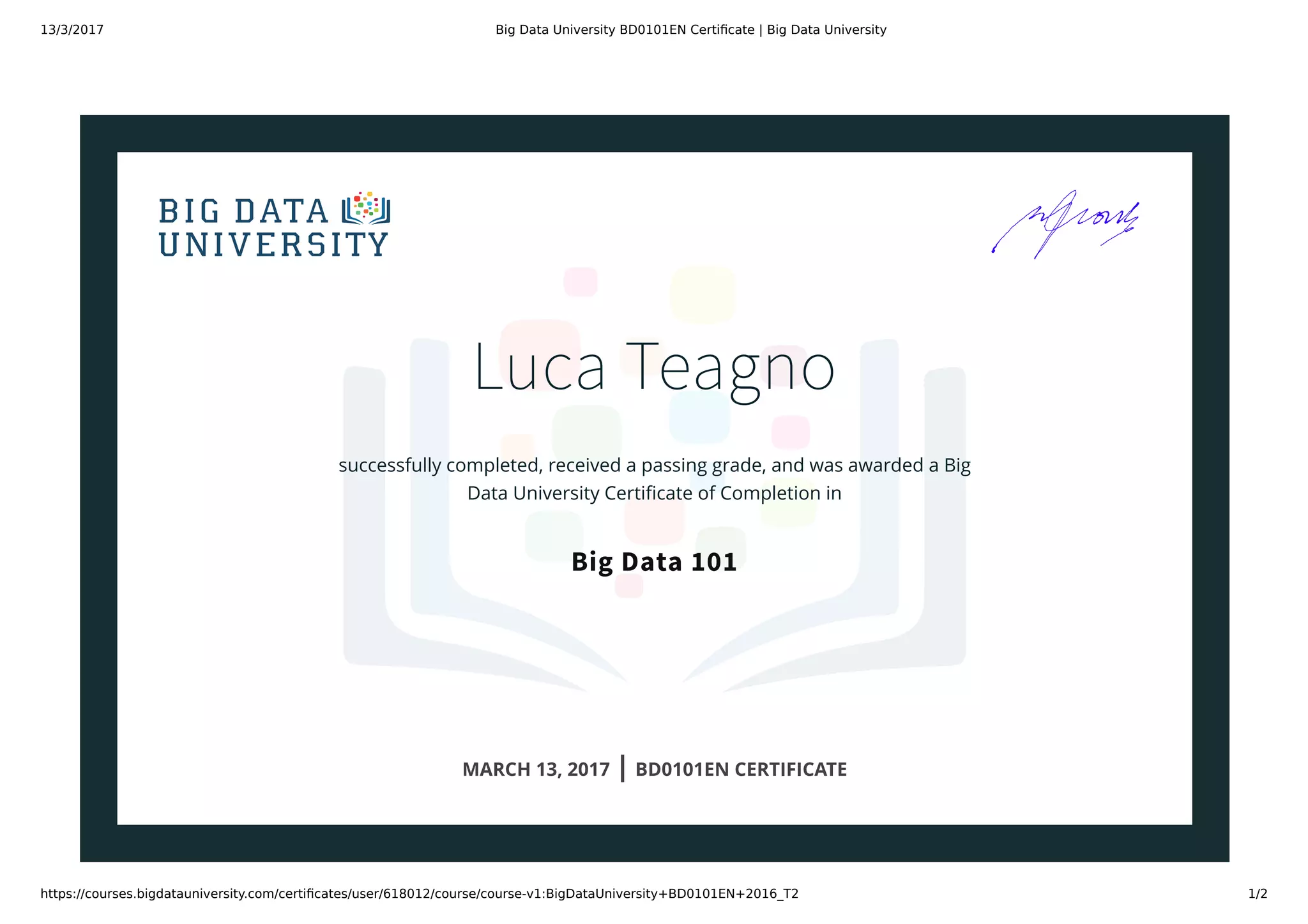 Big data university bd0101 en certificate big data university | PDF