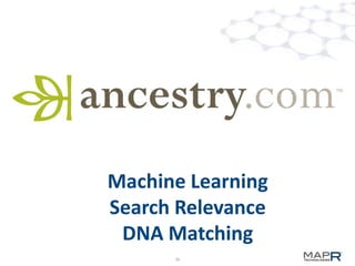 Machine Learning
Search Relevance
DNA Matching
36

 