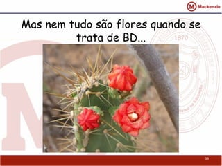 Mas nem tudo são flores quando se
trata de BD...
39
 