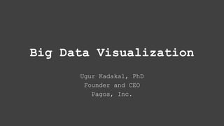 Big Data Visualization
Ugur Kadakal, PhD
Founder and CEO
Pagos, Inc.
 