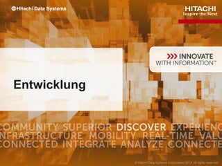 CONFIDENTIAL – For use by Hitachi Data Systems employees and other audiences under NDA only.
Entwicklung
 
