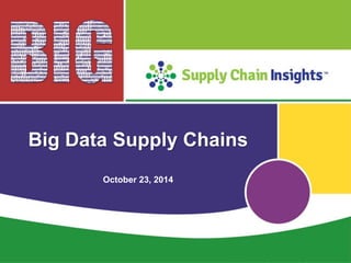 Big Data Supply Chains 
Supply Chain Insights LLC Copyright © 2014, p. 1 
October 23, 2014 
 