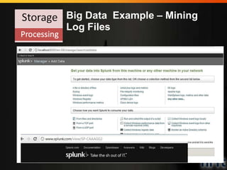 Big Data Example – Mining
Log Files
 
