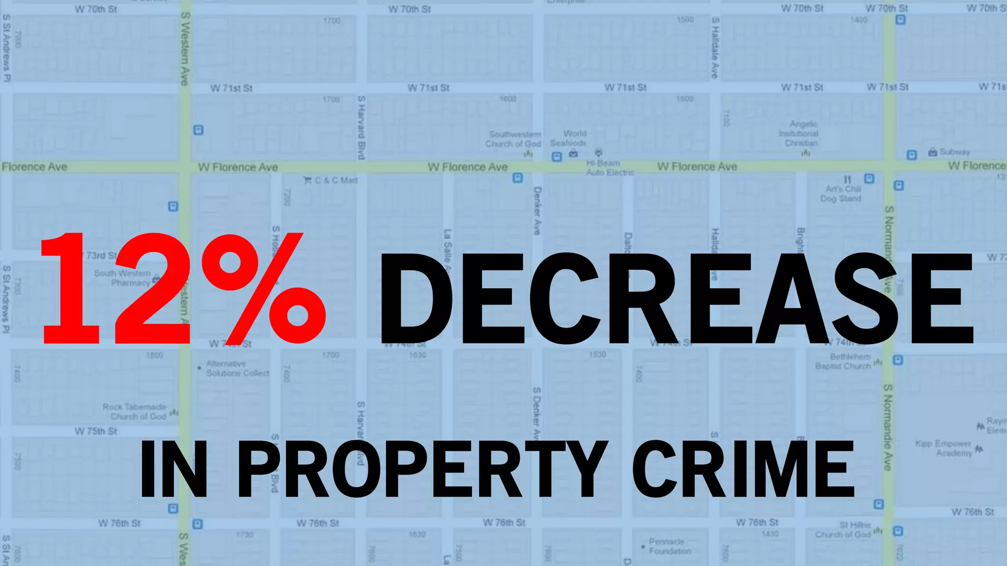 IN PROPERTY CRIME
12% DECREASE
 