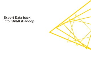 Export Data back
into KNIME/Hadoop
 