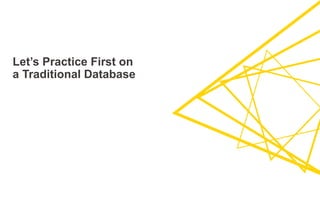 e ’s r i e Firs on
a Traditional Database
 