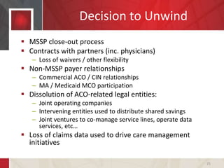 Big Decisions: ACO Participation Reforming and Unwinding in 2019 | PPTX