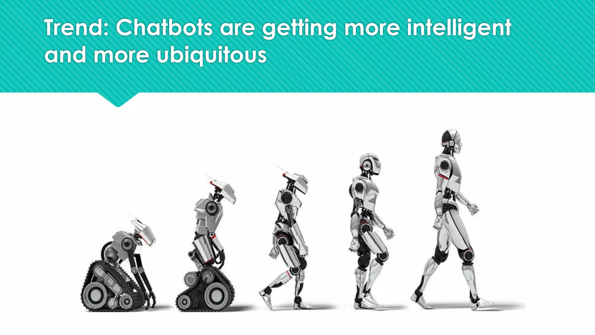 Trend: Chatbots are getting more intelligent
and more ubiquitous
 