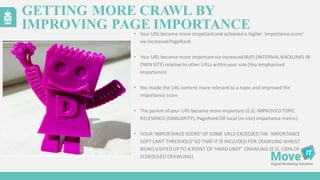 • Your	
  URL	
  became	
  more	
  important	
  and	
  achieved	
  a	
  higher	
  ‘importance	
  score’	
  
via	
  increas...