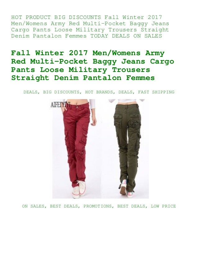red baggy cargo pants